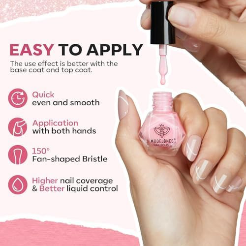 modelones 12 Colors Nude Pink Nail Polish Set, Quick Dry Mini Kit
