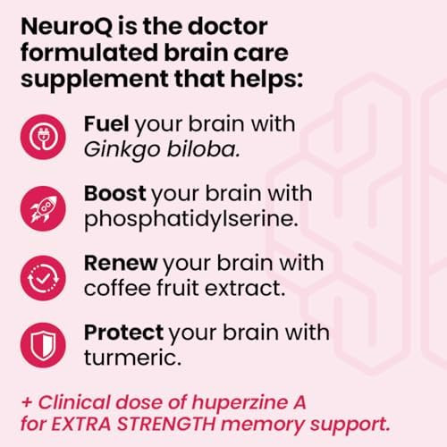 LifeSeasons NeuroQ Memory & Focus Extra Strength Boosts Cognitive Performance & Brain Function - Supports Neuroprotection & Concentration