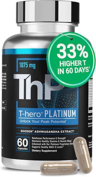 Essential Elements T Hero  Daily Testosterone Support for Men Promotes Vitality & Drive with Ashwagandha Shilajit Boron