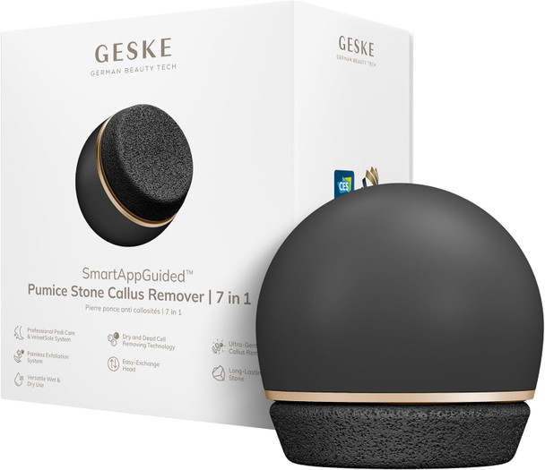 GESKE Pumice Stone Callus Remover | 7 in 1 | Foot File with Replaceable Long-Lasting Pumice Stone | For Smooth Feet | Advanced Exfoliator & Skin Softener | Ideal for Your Pedicure Kit