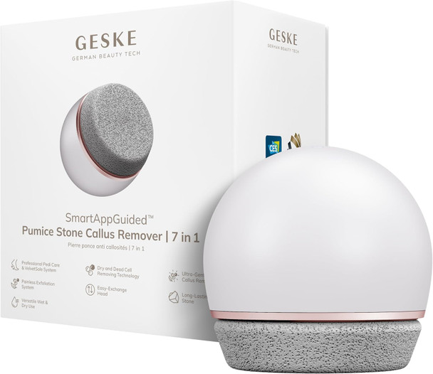 GESKE Pumice Stone Callus Remover | 7 in 1 | Foot File with Replaceable Long-Lasting Pumice Stone | For Smooth Feet | Advanced Exfoliator & Skin Softener | Ideal for Your Pedicure Kit