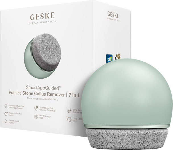 GESKE Pumice Stone Callus Remover | 7 in 1 | Foot File with Replaceable Long-Lasting Pumice Stone | For Smooth Feet | Advanced Exfoliator & Skin Softener | Ideal for Your Pedicure Kit