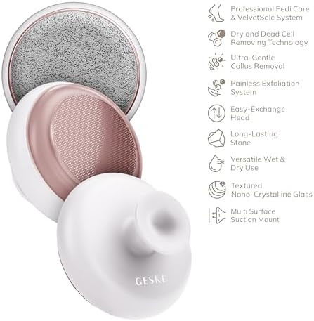 GESKE Dual Foot Smoothener | 9 in 1 | Two-Sided Foot File | Pumice Stone & Nano-Crystalline Glass | for Soft, Smooth Feet | Advanced Callus Removal & Exfoliation | Ideal for Your Pedicure Set