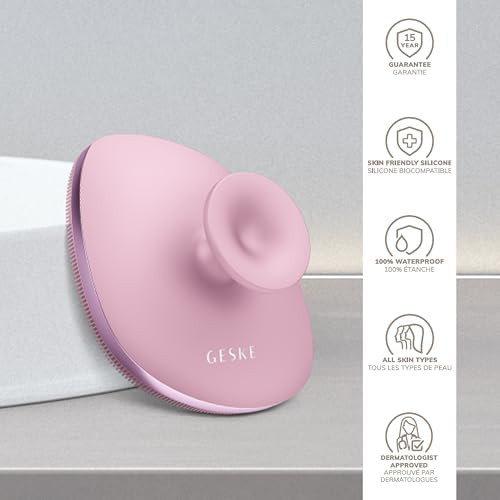 GESKE Body Brush | 4 in 1 | Design with Metal Ring | Cleansing Brush for the Entire Body | Professional Deep Cleaning | Soft Silicone Bristles | Ergonomic Two-Finger Design