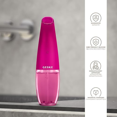 GESKE SmartAppGuided™ Aqua-Stream Face Cleanser | 8 in 1 | Deep Pore Cleansing | Impurities Prevention | Blackhead Extraction | Reduce Red & Dry Skin | Use with Our Aqua-Stream Solution