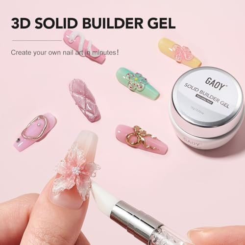 GAOY Clear 3D Sculpting Gel for Nail Art, 15g Solid Builder Gel