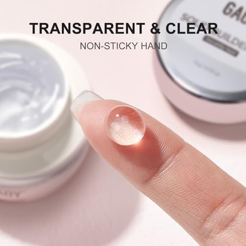 GAOY Clear 3D Sculpting Gel for Nail Art, 15g Solid Builder Gel