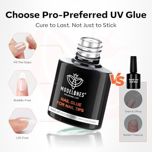 modelones 10-in-One X Nail Gel Glue with Nail Dehydrator Primer Set