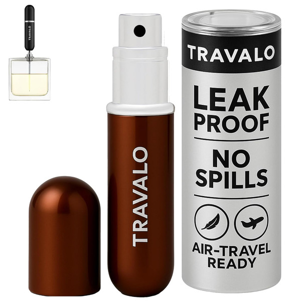 Travalo Classic HD Perfume Atomizer - Leak-Proof and TSA Approved for Air Travel - Reusable, Airtight, Easy-Fill Mini Pump Sprayer - Lightweight, Elegant Design w/Volume Window - Silver 0.17oz