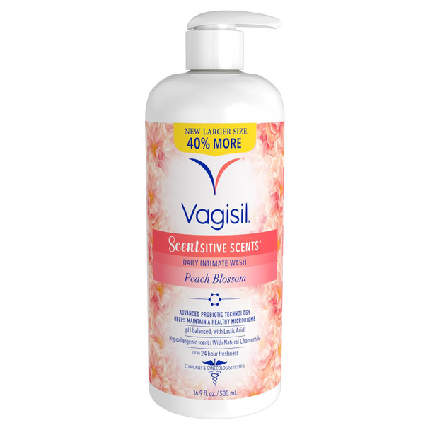 Vagisil Scentsitive Scents Feminine Wash, Peach Blossom, 12 Fl Oz (1 Pack)