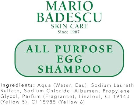 Mario Badescu All Purpose Egg Shampoo for All Hair and Skin Types  Shampoo and Body Wash that Cleanses and Nourishes Formulated with Egg White Proteins