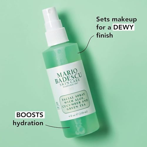 Mario Badescu Facial Spray Duo  Includes Aloe Chamomile & Lavender PLUS Aloe Cucumber & Green Tea Toner for Face Neck or Hair  Cooling and Hydrating Face Mist for All Skin Types Dewy Finish