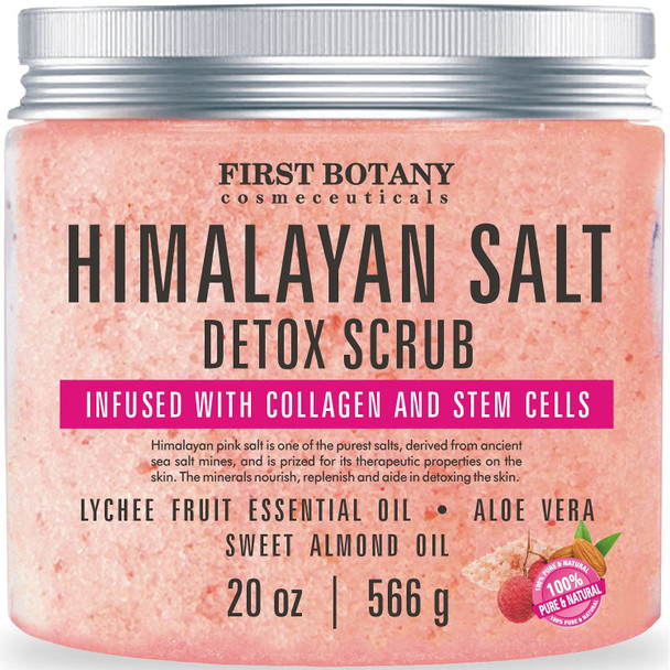 First Botany Body Scrub Natural Exfoliating Salt Scrub & Body and Face Souffle helps with Moisturizing Skin Acne Cellulite Dead Skin Scars Wrinkles