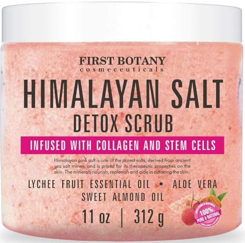 First Botany Body Scrub Natural Exfoliating Salt Scrub & Body and Face Souffle helps with Moisturizing Skin Acne Cellulite Dead Skin Scars Wrinkles