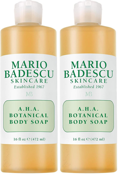 Mario Badescu AHA Botanical Body Wash Moisturizing Clarifying and Gentle Exfoliating Wash for Brighter Softer and Smoother Skin  Body Soap Infused with Glycolic Acid & Fruit Enzymes