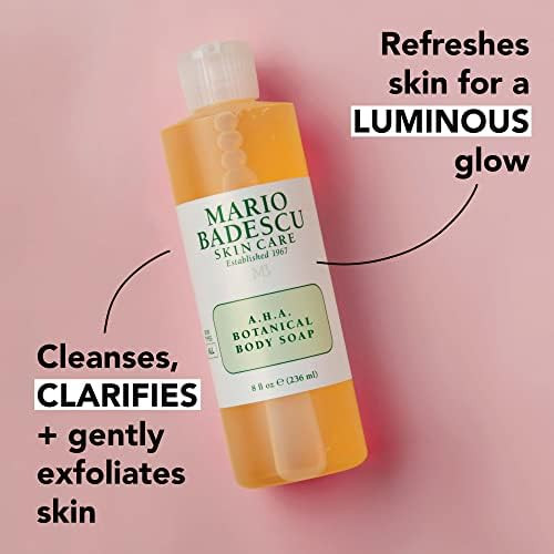 Mario Badescu AHA Botanical Body Wash Moisturizing Clarifying and Gentle Exfoliating Wash for Brighter Softer and Smoother Skin  Body Soap Infused with Glycolic Acid & Fruit Enzymes