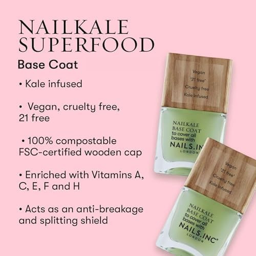 Nails Inc Superfood Kale Treatment Hardening Anti-Chip Vegan Base Coat
