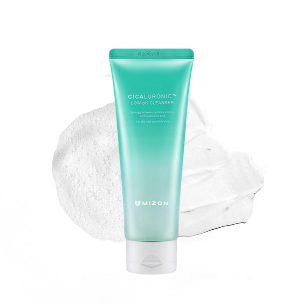 MIZON Cicaluronic Low pH Cleanser with Centella Asiatica Hyaluronic Acid BHA Sebum Care Blemish Care Dead Skin Cell Removal Korean Skincare (120ml/4.05fl oz)