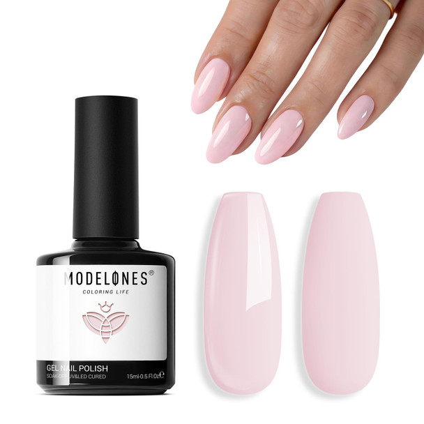 modelones Milky White Gel Nail Polish Natural Color