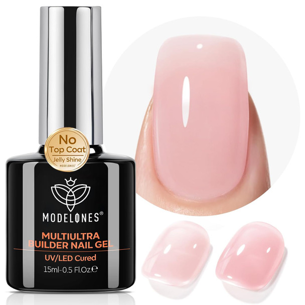 modelones Builder Nail Gel,No Top Coat Needed Builder for Nails Nude