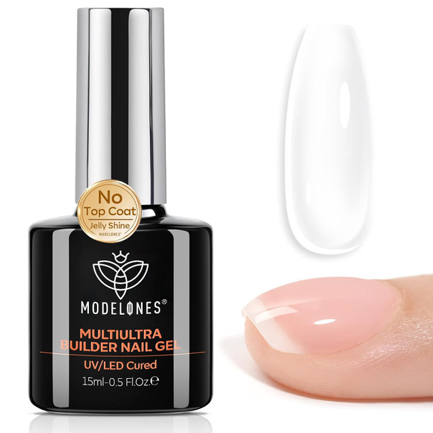 modelones Builder Nail Gel,No Top Coat Needed Builder for Nails Nude
