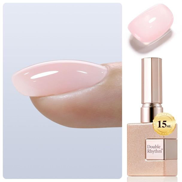 Double Rhythm Clear Gel Nail Polish 15ml Nail Strengthener Builder in a Bottle Nail Extension Hard Gel Soak Off Long Lasting UV Gel (Pale Nude 8 in 1-10)