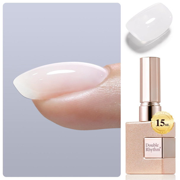 Double Rhythm Clear Gel Nail Polish 15ml Nail Strengthener Builder in a Bottle Nail Extension Hard Gel Soak Off Long Lasting UV Gel (Pale Nude 8 in 1-10)
