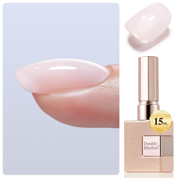 Double Rhythm Clear Gel Nail Polish 15ml Nail Strengthener Builder in a Bottle Nail Extension Hard Gel Soak Off Long Lasting UV Gel (Pale Nude 8 in 1-10)