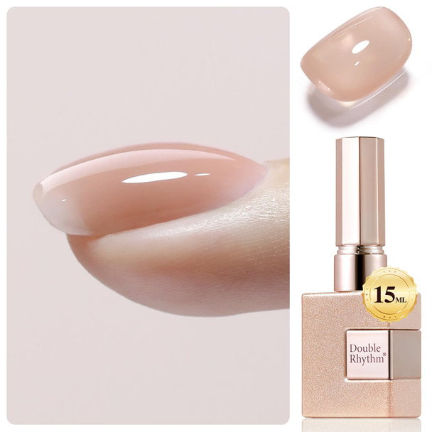Double Rhythm Clear Gel Nail Polish 15ml Nail Strengthener Builder in a Bottle Nail Extension Hard Gel Soak Off Long Lasting UV Gel (Pale Nude 8 in 1-10)