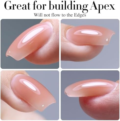 Double Rhythm Clear Gel Nail Polish 15ml Nail Strengthener Builder in a Bottle Nail Extension Hard Gel Soak Off Long Lasting UV Gel (Pale Nude 8 in 1-10)