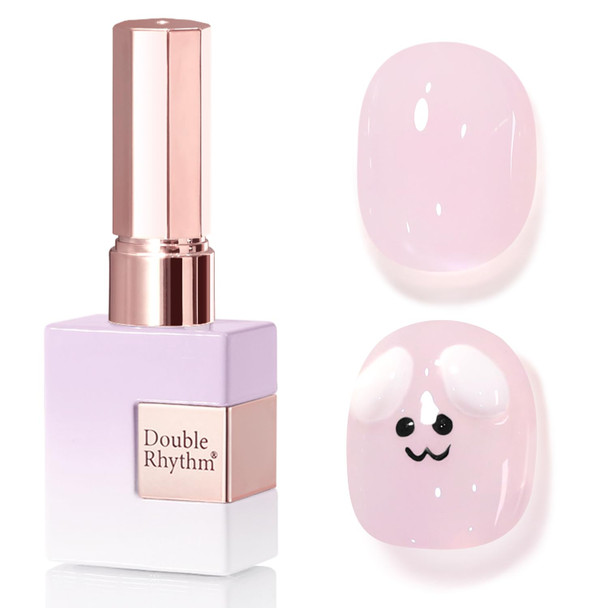 Double Rhythm Translucent Gel Polish Sheer Neutral Natural Light Milky Same Color Same Bottle 15ML Jelly Nail Polish Nail Art DIY at Home