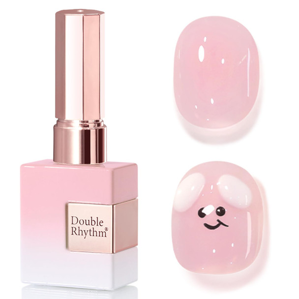 Double Rhythm Translucent Gel Polish Sheer Neutral Natural Light Milky Same Color Same Bottle 15ML Jelly Nail Polish Nail Art DIY at Home