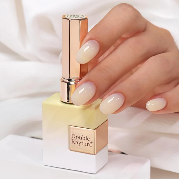 Double Rhythm Translucent Gel Polish Sheer Neutral Natural Light Milky Same Color Same Bottle 15ML Jelly Nail Polish Nail Art DIY at Home