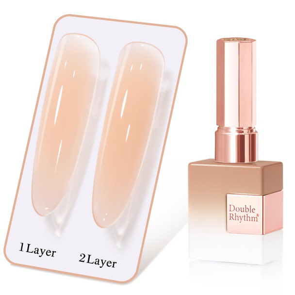 Double Rhythm Translucent Gel Polish Sheer Neutral Natural Light Milky Same Color Same Bottle 15ML Jelly Nail Polish Nail Art DIY at Home