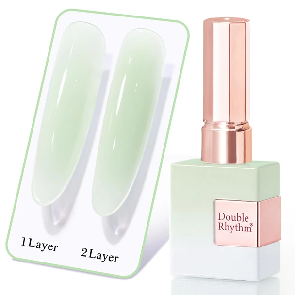 Double Rhythm Translucent Gel Polish Sheer Neutral Natural Light Milky Same Color Same Bottle 15ML Jelly Nail Polish Nail Art DIY at Home
