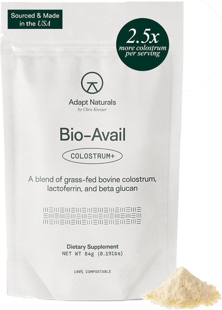 Adapt Naturals Colostrum Supplement (2500mg) with Lactoferrin & Beta-Glucan