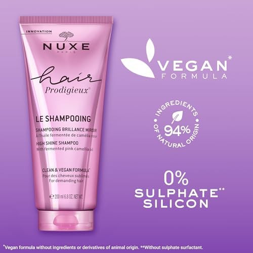 NUXE Hair Prodigieux High Shine Shampoo Nourishing & Cleansing Radiance Boost with Fermented Pink Camellia Oil