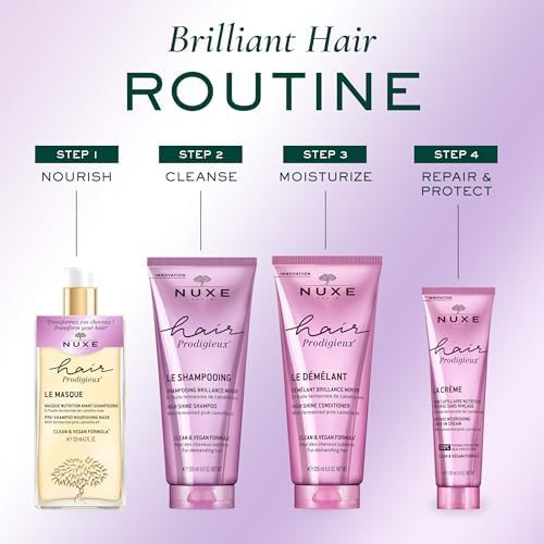 NUXE Hair Prodigieux High Shine Shampoo Nourishing & Cleansing Radiance Boost with Fermented Pink Camellia Oil