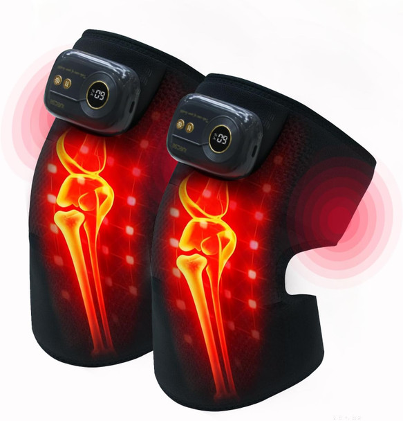 IUECSE Heated Knee Massager for Pain Relief  Knee Heating Pad with Vibration Rechargeable Knee Brace for Knee Elbow Relief  Massager for Men and Women