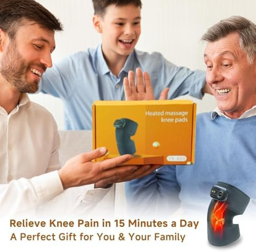 IUECSE Heated Knee Massager for Pain Relief  Knee Heating Pad with Vibration Rechargeable Knee Brace for Knee Elbow Relief  Massager for Men and Women