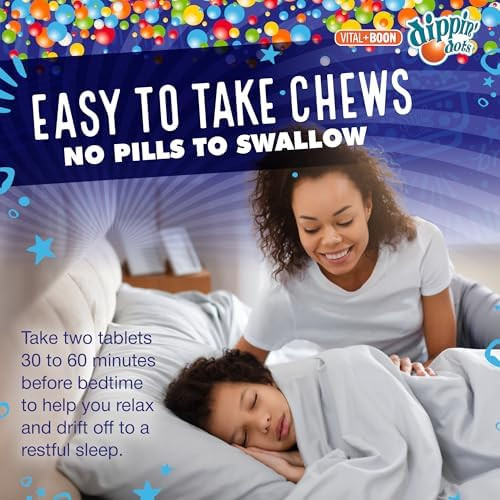 Vital+Boon Dippin' Dots Chewable Melatonin Tablets 10mg Natural Sleep Aid 100 Ct