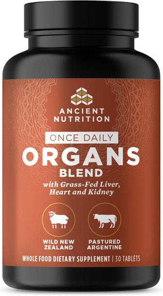 Ancient Nutrition Grass-Fed and Wild Organ Blend Tablets, Once Daily - 30 tablets