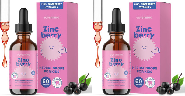 JoySpring ZincBerry Kids Zinc Drops Elderberry