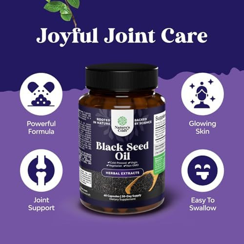 Natures Craft Black Seed Oil Capsules with Omega 3 6 9 Dietary Supplement 60 Count