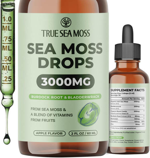 TrueSeaMoss Sea Moss Liquid Drops 30 Servings