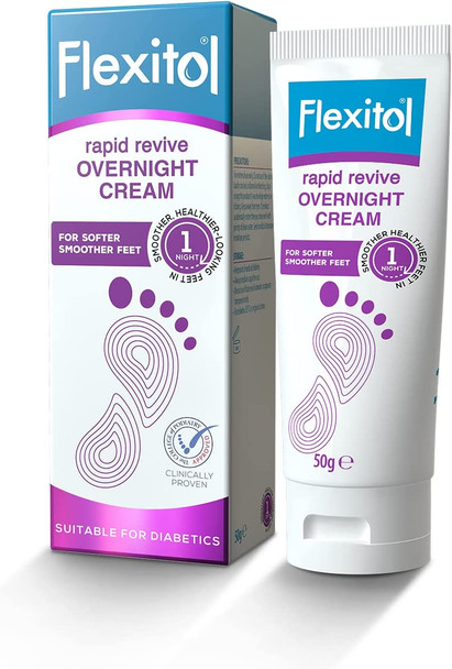 Flexitol Rapid Revive Overnight Cream, Moisturising Cream for Dry, Hard and Rough Skin on the Feet 50g