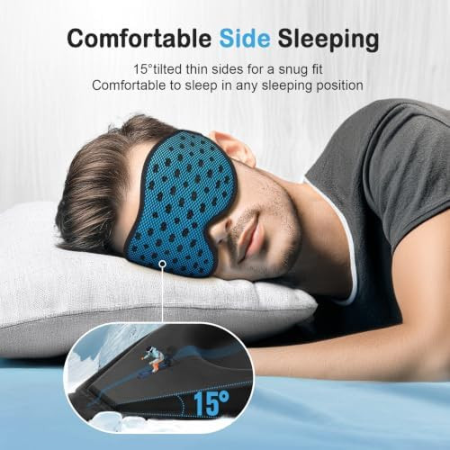 LitBear Breathable Sleep Mask 3D Eye Mask Sleep for Side Sleeper Women Men