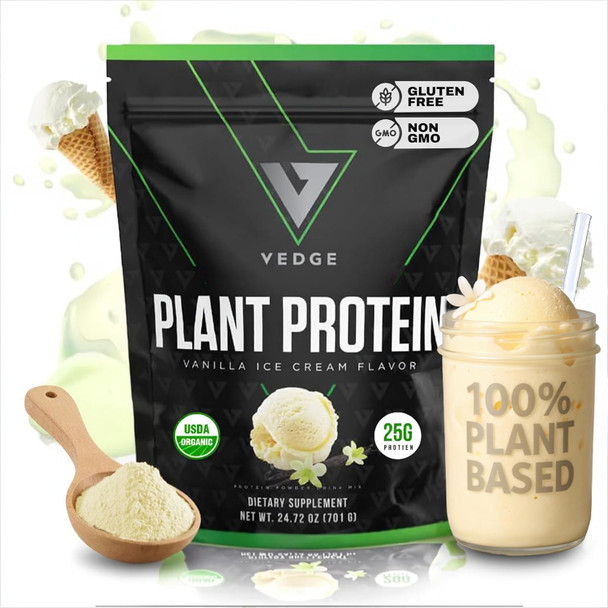 VEDGE Vegan Protein Powder USDA Organic Peanut Butter Cup 20 Servings