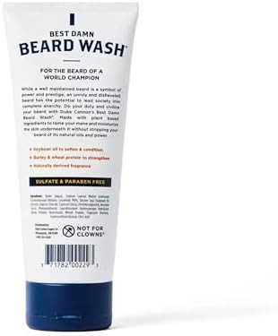 Duke Cannon Beard Wash for Men – Hydrating Beard Shampoo & Facial Hair Cleanser – Gently Cleans, Softens & Conditions Beard – 6 fl oz
