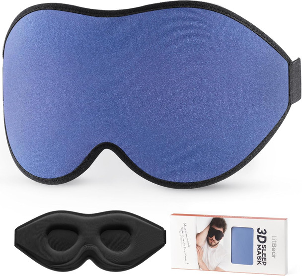 LitBear Sleep Mask for Side Sleeper Women Men Eye Mask for Sleeping
